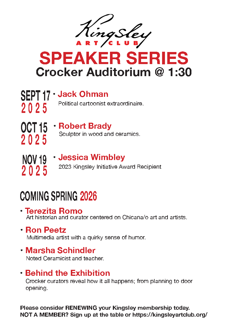 Kingsley Art Club Speakers 2026